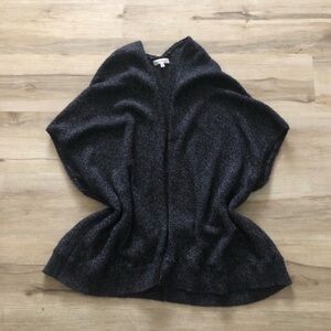 Aritzia Charcoal Gray Women's Poncho Cardigan Oversized Short Sleeve Sweater